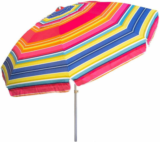 Folding Beach Umbrella Diameter 2.4m Gray