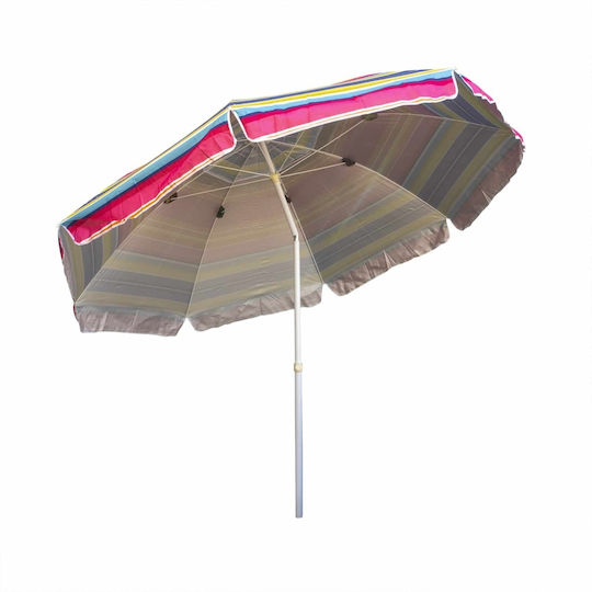 Folding Beach Umbrella Diameter 2.4m Gray