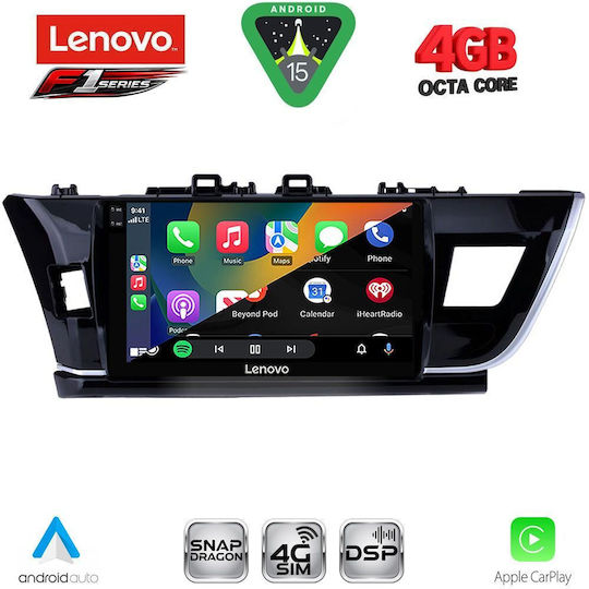 Lenovo Ηχοσύστημα Αυτοκινήτου για Toyota Corolla 2013-2016 (Bluetooth/USB/WiFi/GPS/Apple-Carplay/Android-Auto) με Οθόνη Αφής 10"