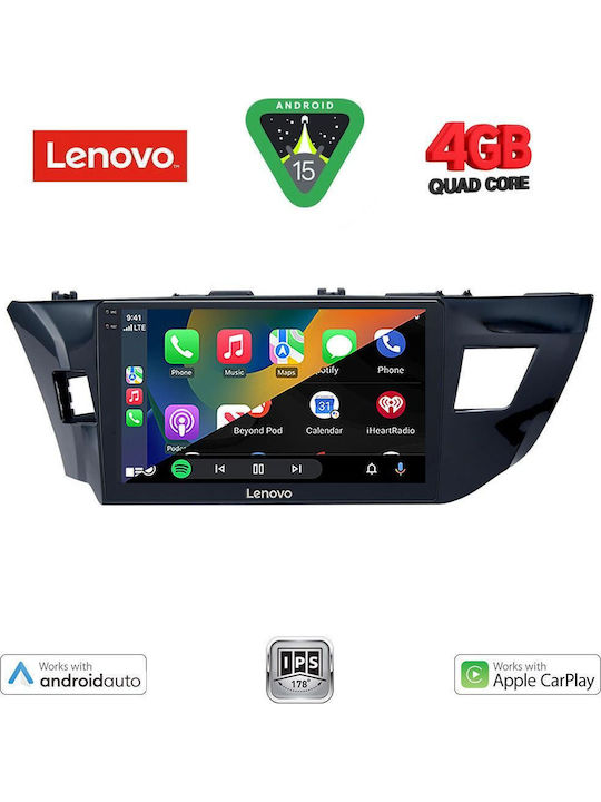 Lenovo Car Audio System for Toyota Corolla 2013-2016 (Bluetooth/USB/WiFi/GPS/Apple CarPlay/Android Auto) with 10" Touch Screen