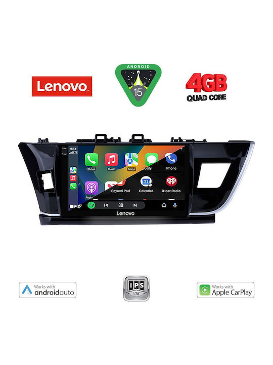 Lenovo Car Audio System for Toyota Corolla 2013-2016 (Bluetooth/USB/WiFi/GPS/Apple CarPlay/Android Auto) with 10" Touch Screen