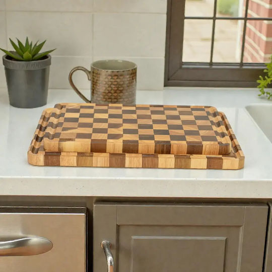 End Grain Wooden Serving Platter 35x24cm pl505.032