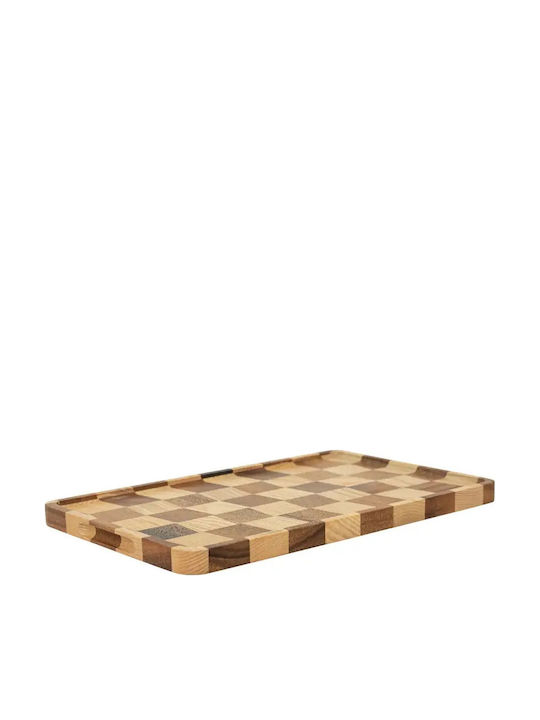 Ξύλινα Ορθογώνια Πιάτα End Grain Ακακίας & Rubberwood Με Τοίχωμα 38x24 Εκ.