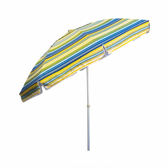 Faltbarer Strandsonnenschirm mit 2,4 m Durchmesser UV-Schutz Grau