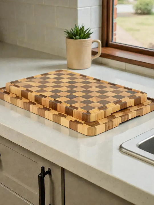 End Grain Servierplatten Hölzernes 40x28cm pl505.033