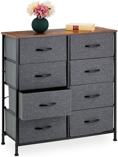 Relaxdays Kleine Aufbewahrungsmöbel Schubladen M80xP30xH81.5cm
