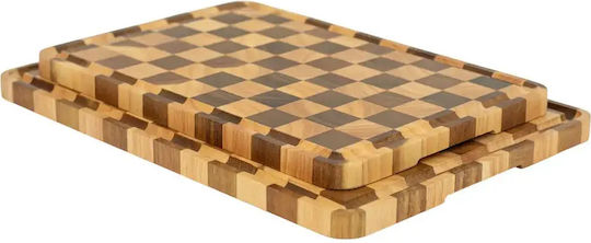End Grain Wooden Serving Platter 40x28cm pl505.033