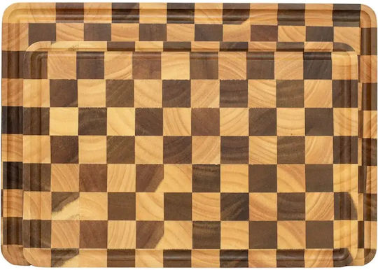 End Grain Wooden Serving Platter 40x28cm pl505.033