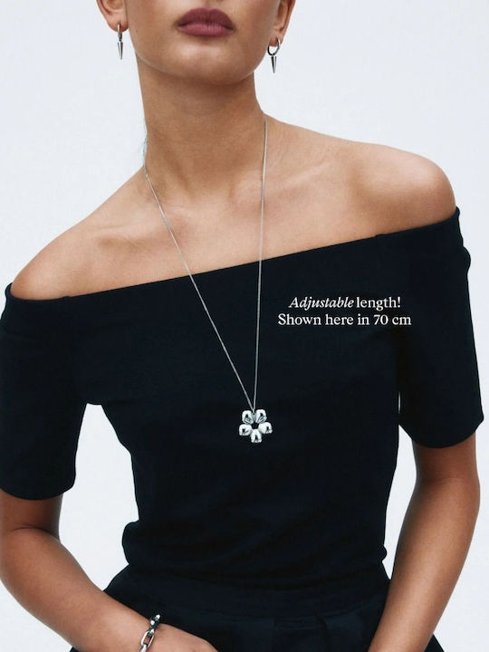 Edblad Necklace With Flower Design Made Of Gold Plated Steel
