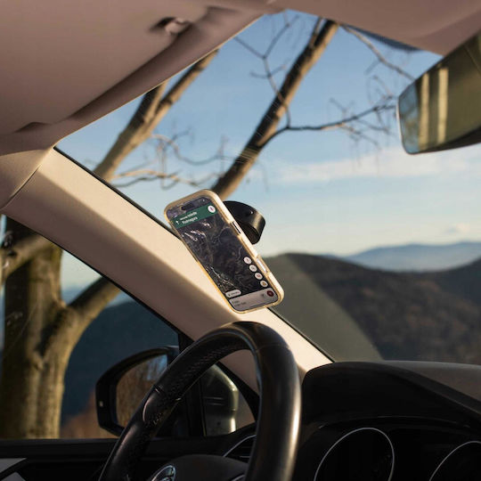 Βάση Κινητών Αυτοκινήτου Spacecase Magauto S4 Βεντούζα & Magsafe Παρμπρίζ Λείες Επιφάνειες Black 5905719133047