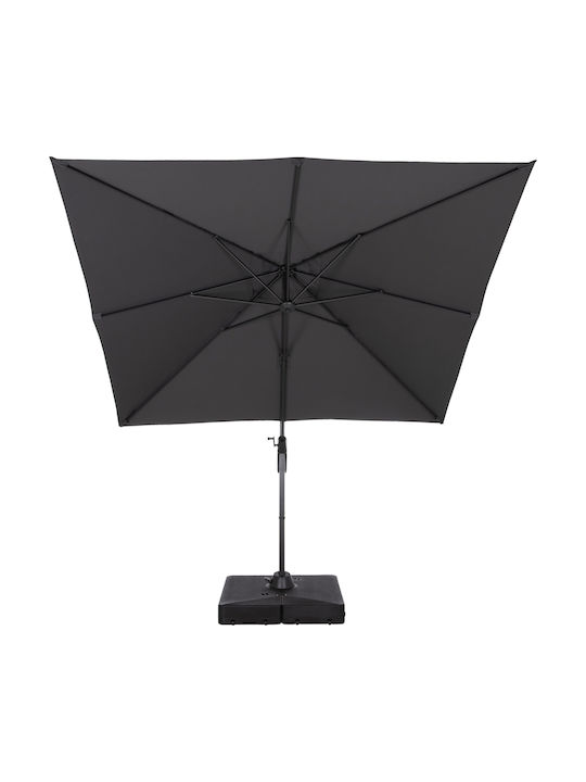 Professionelle Hängende Quadratische Garten- und Terrassen-Sonnenschirm aus Aluminium Javante Grau 2,7x2,7m
