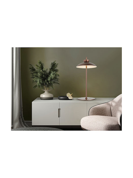 Dark Metal Table Lamp LED with Bronze Shade and Base