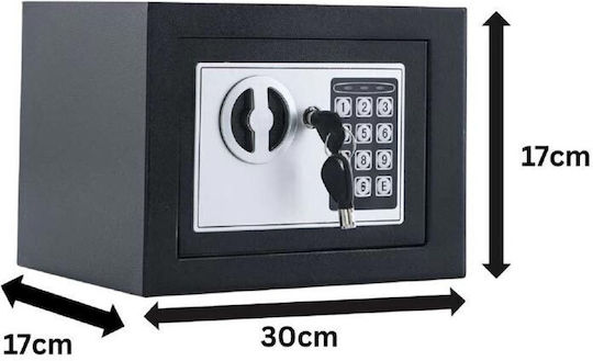 Cheffinger Safe With Digital Lock and Key M17xW30xH17cm Weight 2.2kg