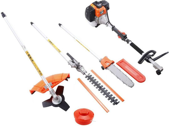 POLYMHXANHMA-520-2 Garden Multi Tool Gasoline 5 in 1: Pole Saw / Grass Trimmer / Hedge Trimmer Attachment / Olive Harvester / Extension