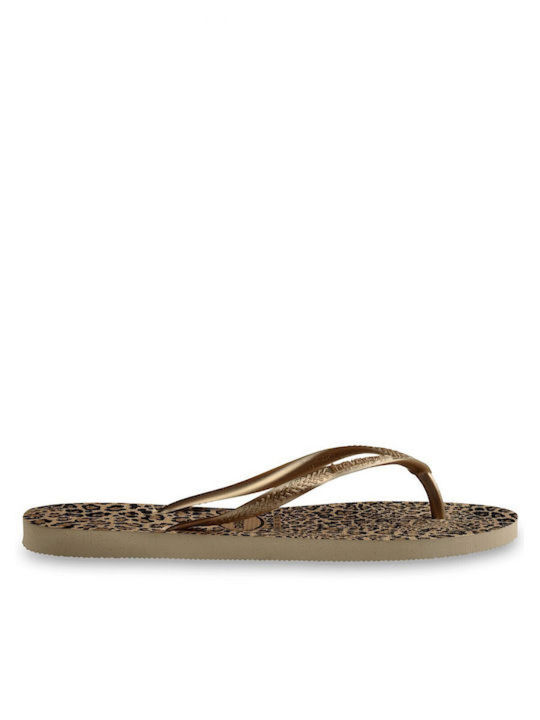 Slim Animals Women's Flip Flops Gold