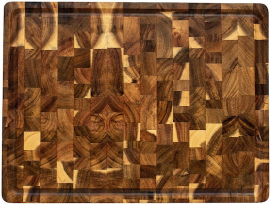 Ξύλινη Επιφάνεια Κοπής Ακακία Καρυδιά Rubberwood 60x40x4 Εκ