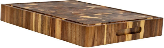 Ξύλινη Επιφάνεια Κοπής Ακακία Καρυδιά Rubberwood 50x40x5 Εκ