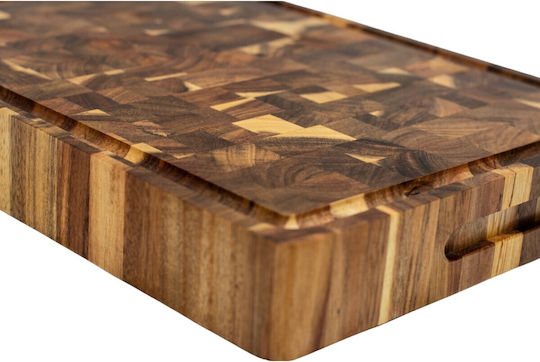 Ξύλινη Επιφάνεια Κοπής Ακακία Καρυδιά Rubberwood 50x40x5 Εκ