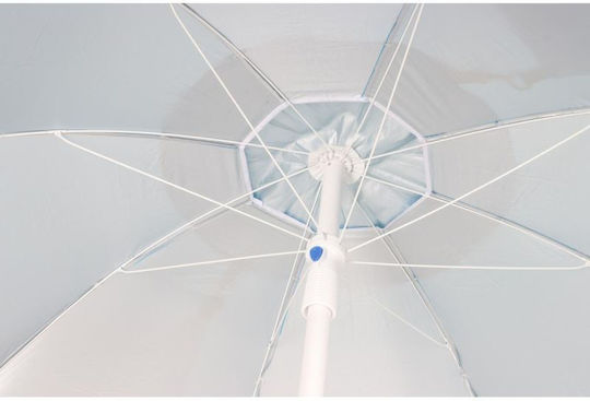Enero Umbrelă Pliabilă Plajă Diametru 1.9m Cu Umbrelă Gri 6 Bucăți