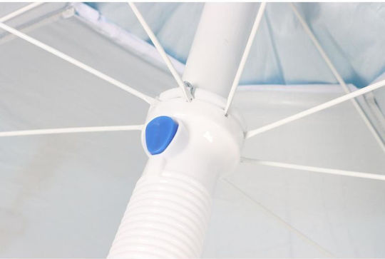 Enero Umbrelă Pliabilă Plajă Diametru 1.9m Cu Umbrelă Gri 6 Bucăți