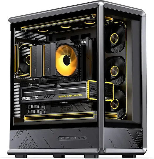 Jonsbo D401 Gaming Midi Tower Computer Case with Side Window Black