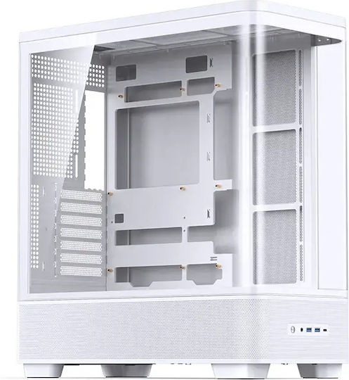 Jonsbo TK-5 Gaming Midi Tower Κουτί Υπολογιστή με Πλαϊνό Παράθυρο Λευκό