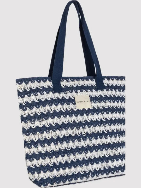 Ysabel Mora Strandtasche aus Korbweide Blau Ysabel Mora