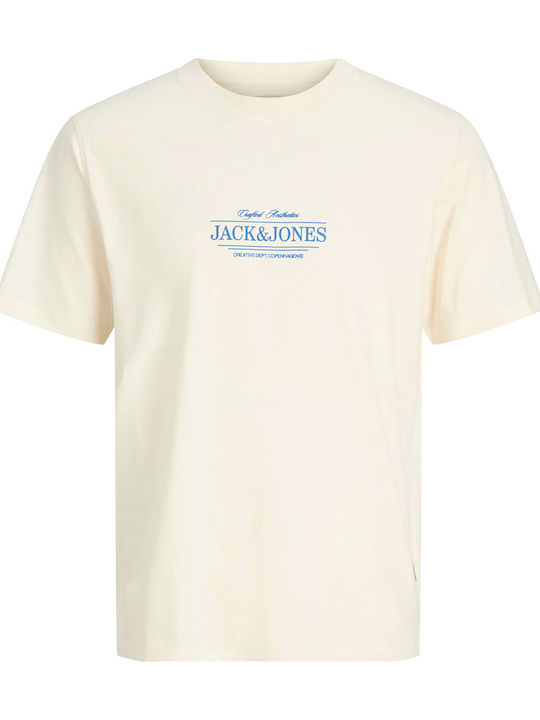 Jack & Jones Tricou Cu Decolteu Rotund Crem Antic Jack & Jones Tricou Cu Decolteu Rotund Crem Antic