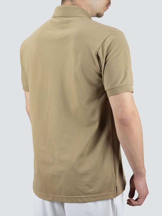 Polo Herrenbluse Kurzarm Beige
