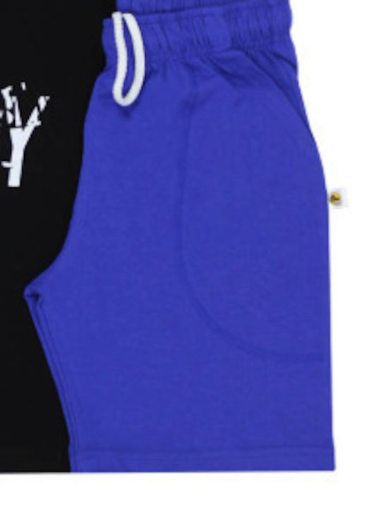 Set Pentru Copii Cu Pantaloni Scurți Vară 2 Bucăți Neagră Albastră