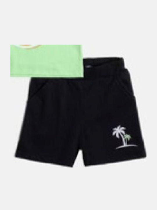 Kids Set with Shorts Summer 2 Pieces Green/Black