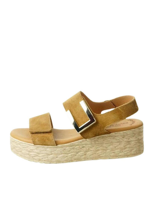 Women's Flat Sandals Flatforms Tabac Brown