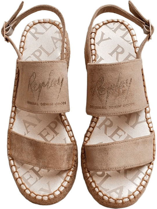 Sommer Damenplattformen Beige