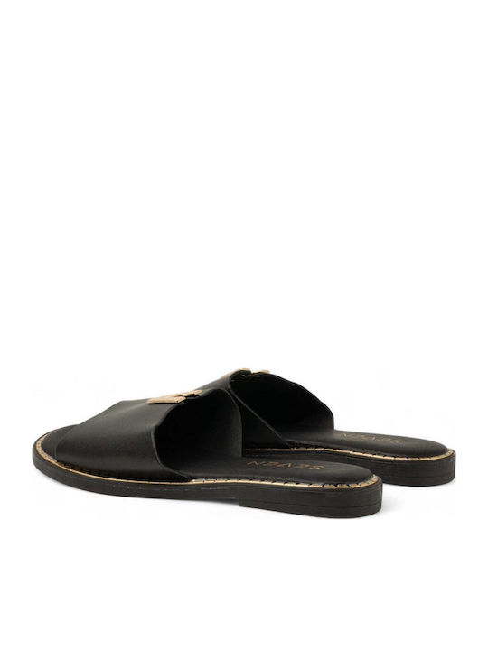 Damen Flache Sandalen Schwarz