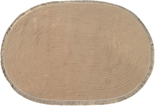 Χαλί Χειροποίητο Ψάθινο με Κρόσια 50x80cm Grey