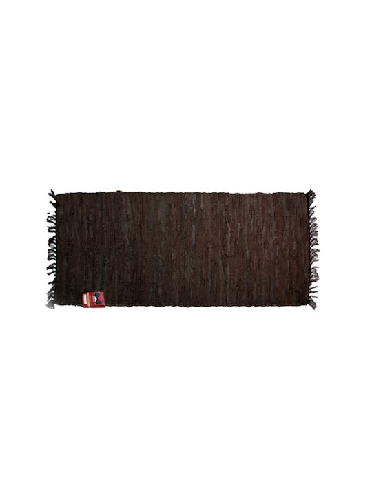 Chios Hellas Rug Fireplace Rectangular Leather with Fringes Coffee