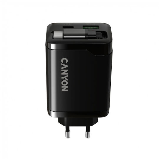 Canyon Φορτιστής Χωρίς Καλώδιο GaN με Θύρα USB-A 65W Power Delivery Μαύρος (OnCharge)