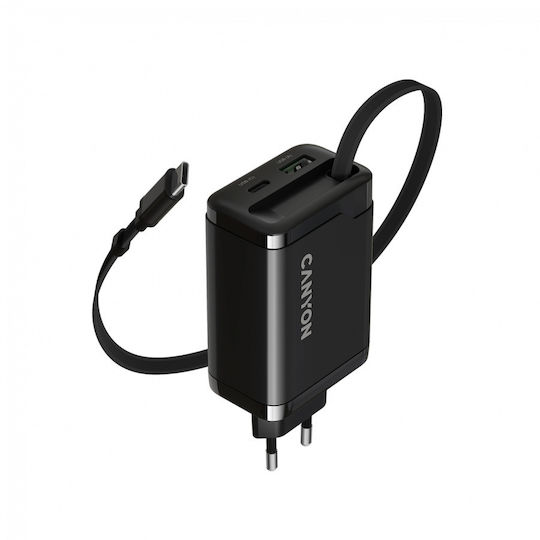 Canyon Φορτιστής Χωρίς Καλώδιο GaN με Θύρα USB-A 65W Power Delivery Μαύρος (OnCharge)