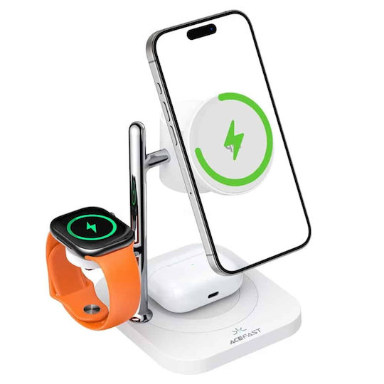 Acefast Ασύρματος Φορτιστής (Qi Pad) 32.5W Λευκός (E39)