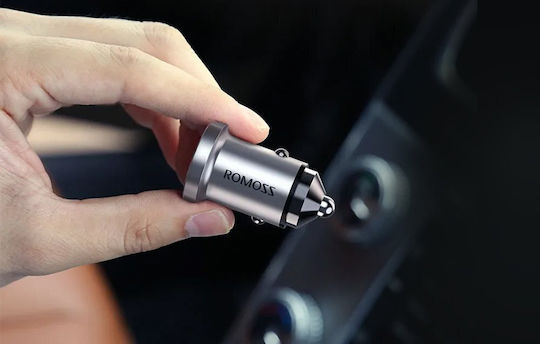 Romoss Auto-Ladegerät 20W Schnellladen mit 2xUSB-A Grau Farbe