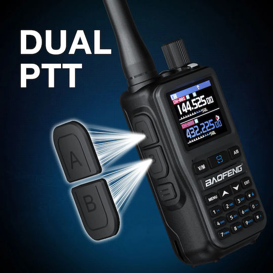 Baofeng UV-5R EU MINI Wireless Two-Way Radio UHF/VHF 5W with Coloured Display Black