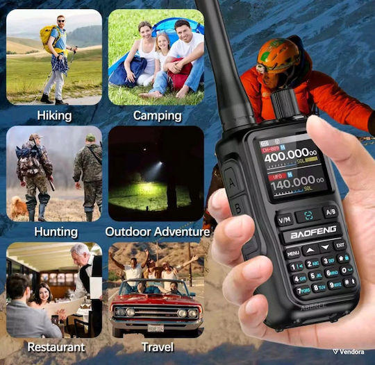 Baofeng UV-5R EU MINI Wireless Two-Way Radio UHF/VHF 5W with Coloured Display Black