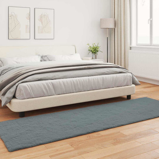 vidaXL Teppich Rechteckig Synthetisch,Polyester/Cotton/Leather Gray