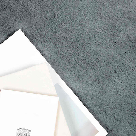 vidaXL Teppich Rechteckig Synthetisch,Polyester/Cotton/Leather Gray