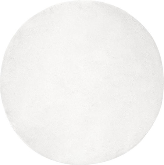 vidaXL Covor Rotund Alb