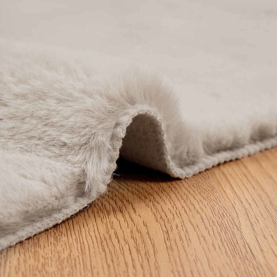 vidaXL Teppich Rechteckig Synthetisch,Polyester/Cotton/Leather Beige
