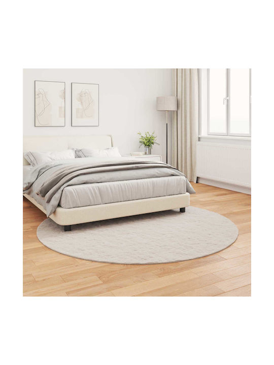 vidaXL Χαλί Στρογγυλό Μπεζ Φ160cm