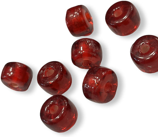 Glass Beads Rondelle Red 12x10mm Hole 3mm 50 pcs