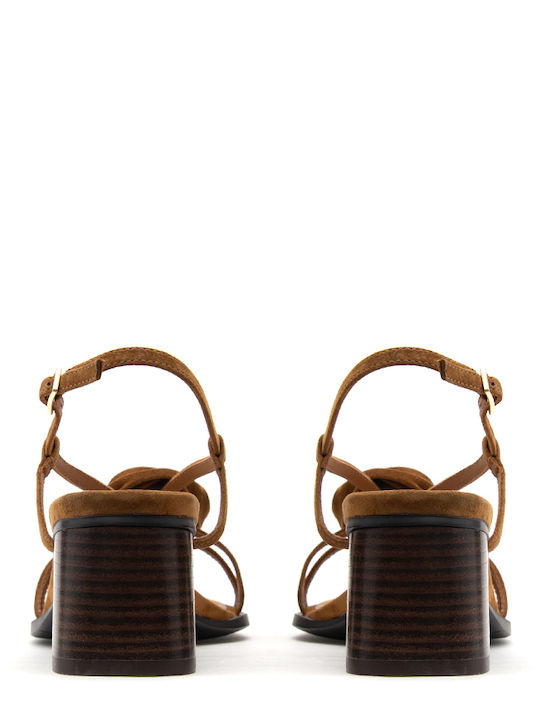 Suede Damen Sandalen Braun