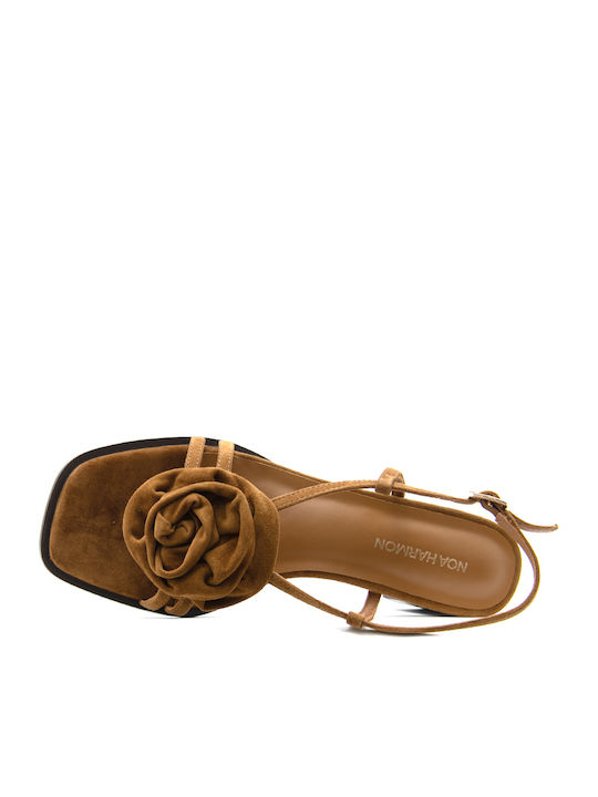 Suede Damen Sandalen Braun
